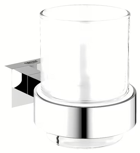 Grohe Essentials Cube ścienny uchwyt na szklanki szklanka w komplecie w wykończeniu chrom
