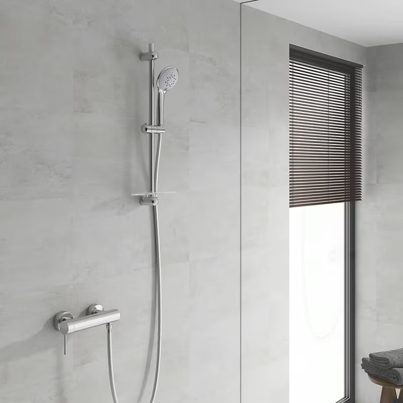 Zestaw prysznicowy Grohe Euphoria 110 Champagne w chromie ze słuchawką prysznicową, drążkiem i półką EasyReach