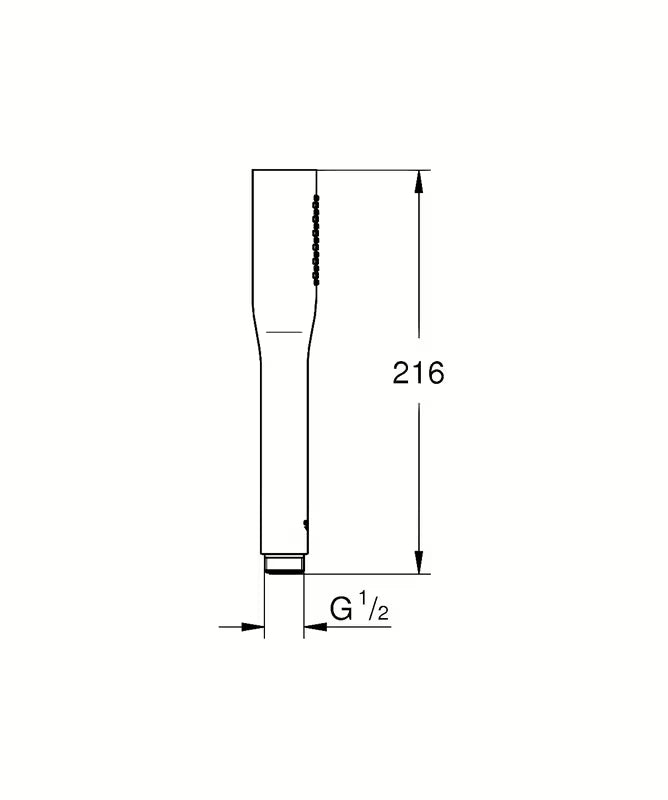 Chromowana słuchawka prysznicowa Grohe Euphoria Cosmopolitan Stick z jednym rodzajem strumienia i oszczędnym przepływem 9,5 l/min.