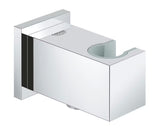 Chromowany przyłącze kątowe Grohe Euphoria Cube z uchwytem prysznicowym o kwadratowym designie