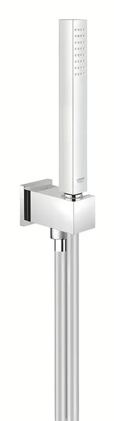 Chromowany zestaw prysznicowy Grohe Euphoria Cube z słuchawką prysznicową, uchwytem ściennym i wężem prysznicowym