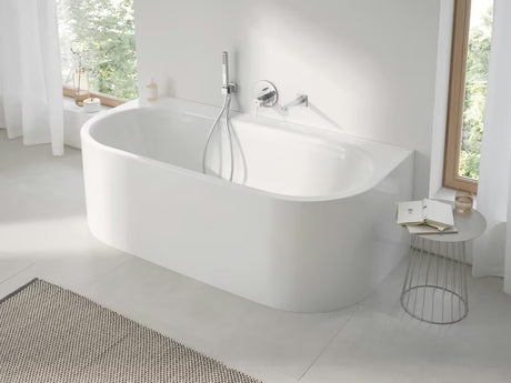 Chromowany zestaw prysznicowy Grohe Euphoria Cube z słuchawką prysznicową, uchwytem ściennym i wężem prysznicowym