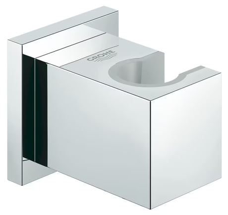 Stały chromowany uchwyt prysznicowy Grohe Euphoria Cube o kwadratowym wzornictwie.