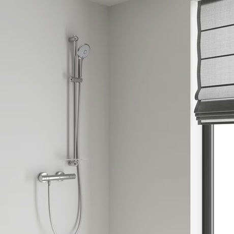 Chromowany drążek prysznicowy Grohe Euphoria Neutral 900 mm z suwakiem i obrotowym uchwytem