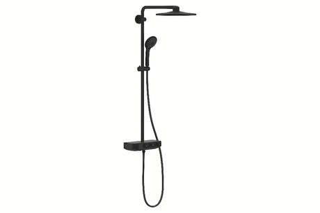 System prysznicowy Grohe Euphoria smartcontrol z termostatem w wykończeniu phantom black z deszczownicą i prysznicem ręcznym