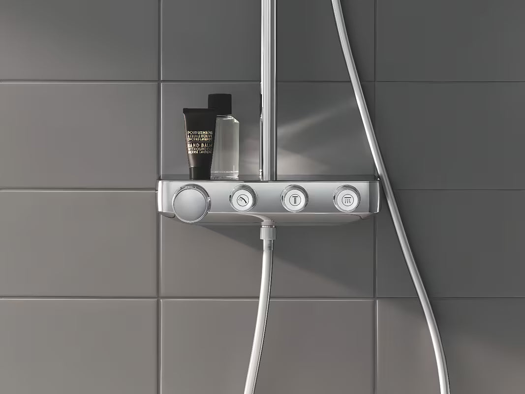 Chromowany system prysznicowy Grohe Euphoria smartcontrol z termostatem, deszczownicą 310 mm i słuchawką prysznicową
