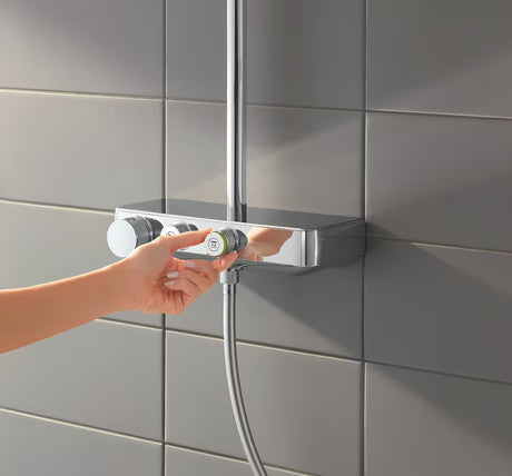 System prysznicowy Grohe Euphoria smartcontrol System w chromie z baterią termostatyczną, z deszczownicą i słuchawką prysznicową