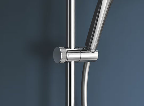 Chromowany system prysznicowy Grohe Euphoria System z baterią termostatyczną, z deszczownicą i słuchawką prysznicową