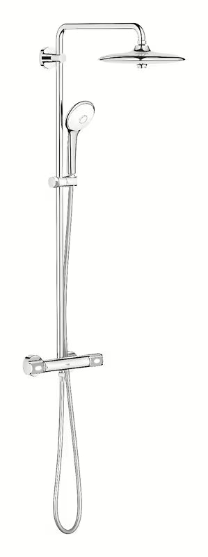 System prysznicowy Grohe Euphoria System z baterią termostatyczną w wykończeniu chrom, z deszczownicą i słuchawką prysznicową