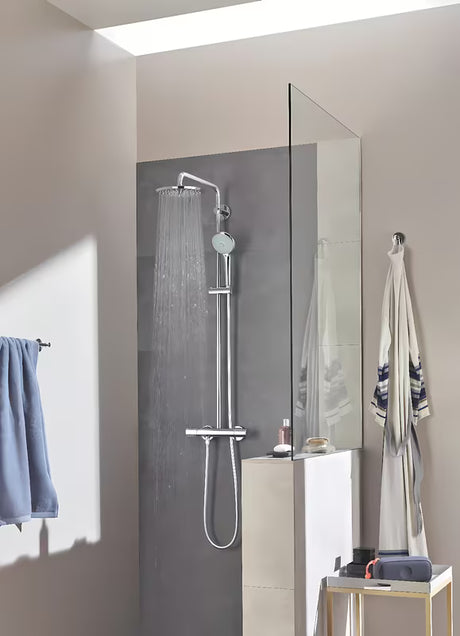 System prysznicowy Grohe Euphoria System z baterią termostatyczną w chromie z deszczownicą i słuchawką prysznicową