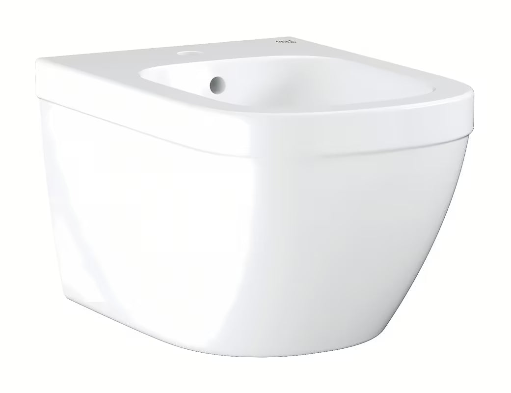 Wiszący bidet Grohe Euro Ceramic w kolorze białym Alpine White z otworem na baterię pro i przelewem