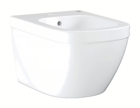 Wiszący bidet Grohe Euro Ceramic w kolorze białym Alpine White z otworem na baterię pro i przelewem