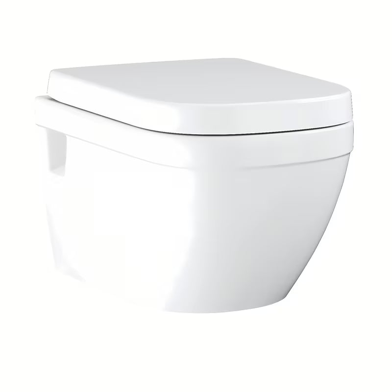 Białe miska WC wisząca Grohe Euro Ceramic Rimless z odpływem poziomym i głębokim spłukiwaniem