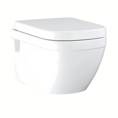 Białe miska WC wisząca Grohe Euro Ceramic Rimless z odpływem poziomym i głębokim spłukiwaniem