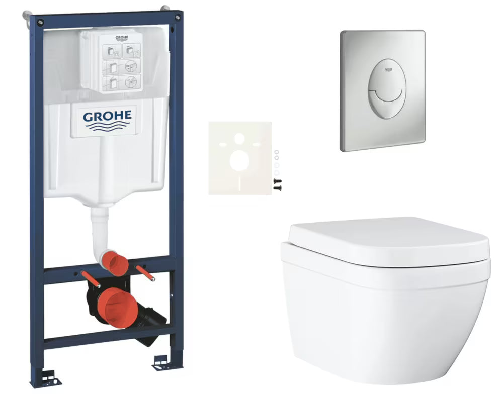 Zestaw WC podtynkowy Grohe Euro Ceramic z modułem podtynkowym Rapid SL, przyciskiem Skate Air i deską soft Close