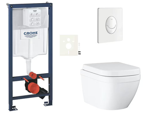 Zestaw WC podtynkowy Grohe Euro Ceramic z modułem podtynkowym Rapid SL, przyciskiem Skate Air i deską soft Close