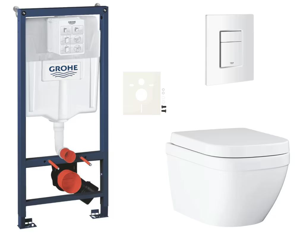 Zestaw WC podtynkowy Grohe Euro Ceramic z modułem podtynkowym Rapid SL, przyciskiem i deską soft Close