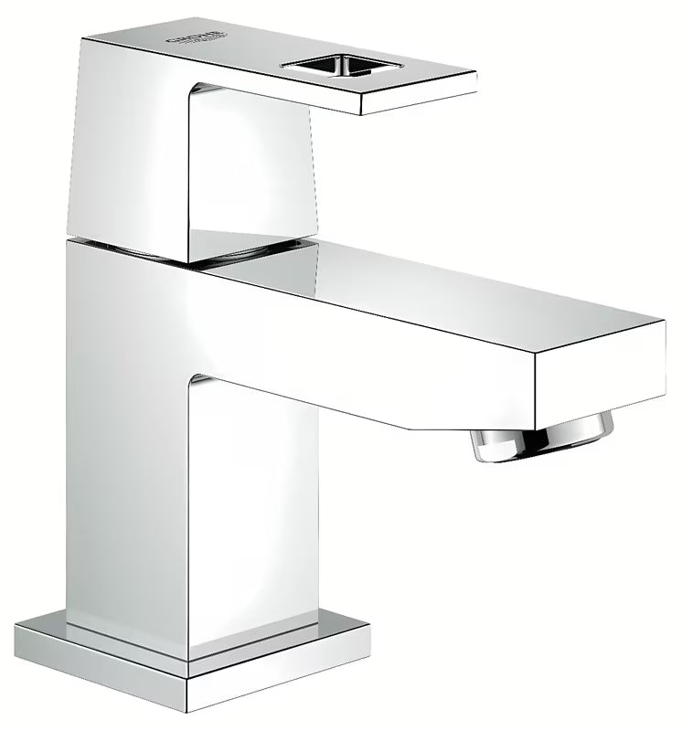 Chromowana bateria umywalkowa Grohe Eurocube z oszczędnym przepływem Grohe EcoJoy i perlatorem SpeedClean.