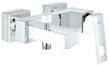Jednouchwytowa ścienna bateria wannowa Grohe Eurocube w wykończeniu chrom z przełącznikiem pro prysznic i napełnianie wanny.