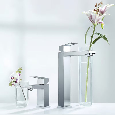 Grohe Eurocube wysoka bateria umywalkowa w wykończeniu chrom pro umywalka nablatowa 