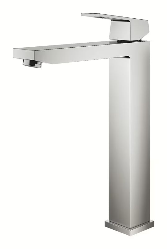 Wysoka bateria umywalkowa Grohe Eurocube w wykończeniu supersteel pro umywalka wolnostojąca .