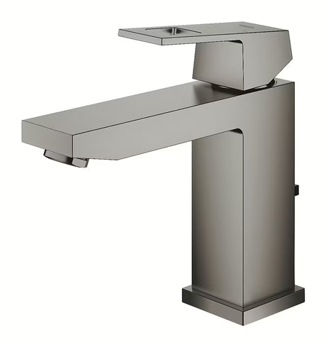 Bateria umywalkowa jednouchwytowa Grohe Eurocube z odpływem w wykończeniu szczotkowany Hard Graphite.
