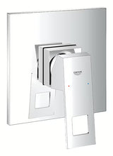 Podtynkowa jednouchwytowa bateria prysznicowa Grohe Eurocube w wykończeniu chrom z metalowym panelem i dźwignią