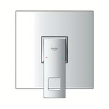 Podtynkowa jednouchwytowa bateria prysznicowa Grohe Eurocube w wykończeniu chrom z metalowym panelem i dźwignią