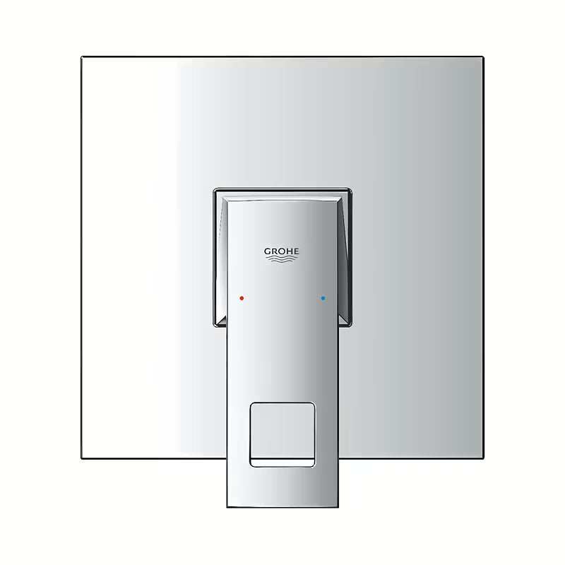 Podtynkowa jednouchwytowa bateria prysznicowa Grohe Eurocube w wykończeniu chrom z metalowym panelem i dźwignią