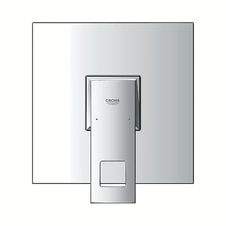 Podtynkowa jednouchwytowa bateria prysznicowa Grohe Eurocube w wykończeniu chrom z metalowym panelem i dźwignią
