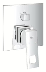 Podtynkowa prysznicowa i bateria wannowa Grohe Eurocube w wykończeniu chrom z dźwignią i 3-drożnym przełącznikiem.