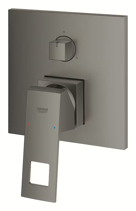 Podtynkowa jednouchwytowa prysznicowa i bateria wannowa Grohe Eurocube w wykończeniu szczotkowany Hard Graphite z 3-drożnym przełącznikiem.
