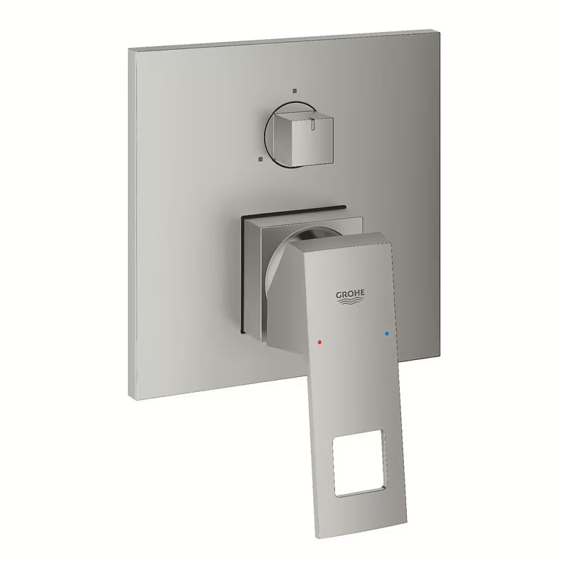 Podtynkowa prysznicowa i bateria wannowa Grohe Eurocube supersteel z dźwignią i 3-drożnym przełącznikiem