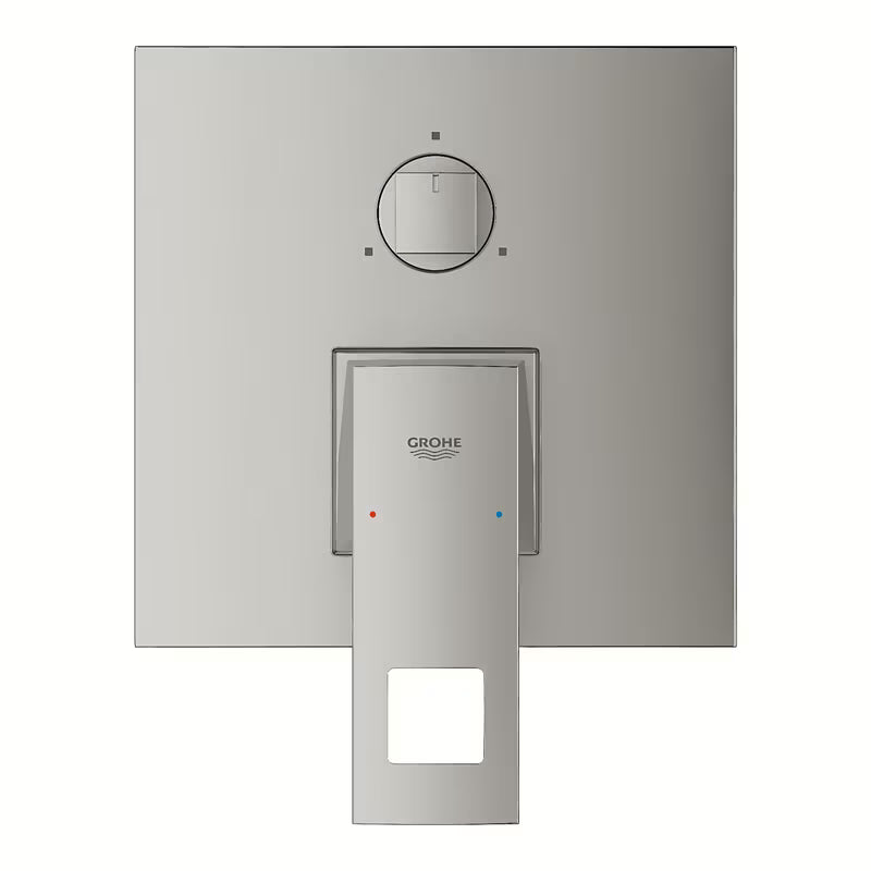 Podtynkowa prysznicowa i bateria wannowa Grohe Eurocube supersteel z dźwignią i 3-drożnym przełącznikiem