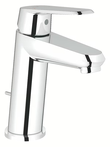 Chromowana bateria umywalkowa Grohe Eurodisc Cosmopolitan z dźwignią i korkiem odpływowym