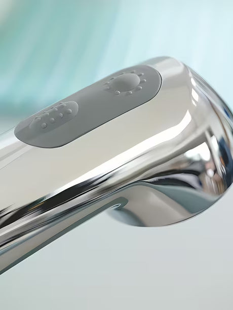 Chromowana bateria zlewozmywakowa Grohe Eurodisc z wyciąganą wylewką z obrotową wylewką