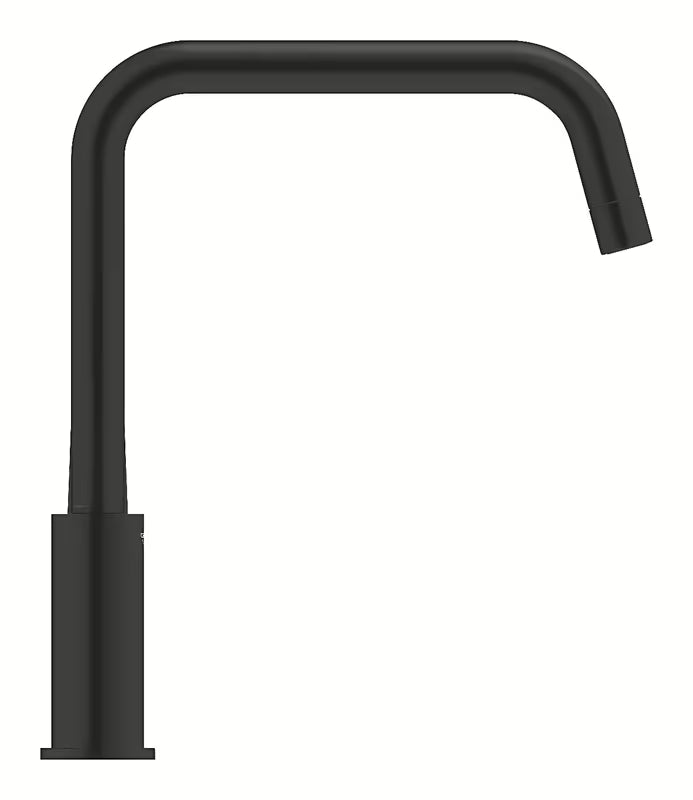 Matowoczarna bateria zlewozmywakowa Grohe Eurosmart z wysoką obrotową wylewką