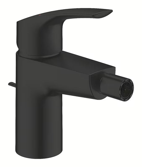 Grohe Eurosmart jednouchwytowa bateria bidetowa z odpływem w kolorze matowej czerni