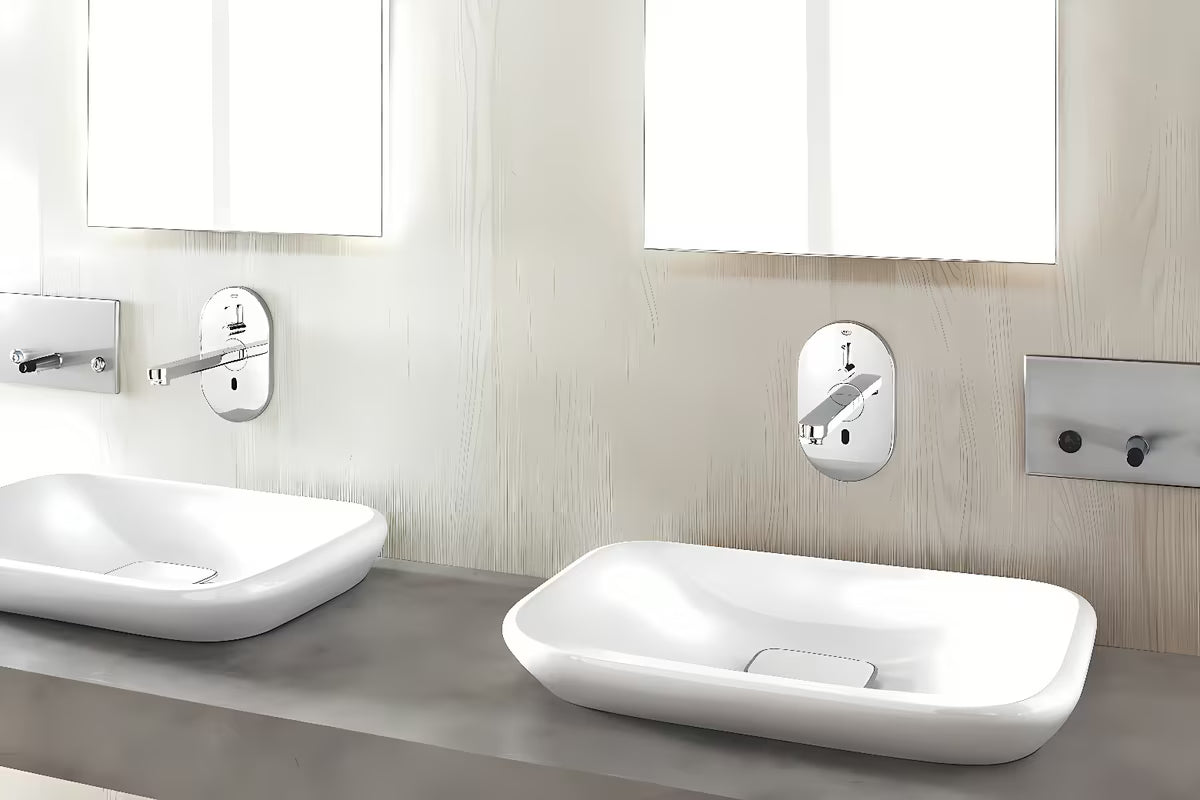 Chromowana podtynkowa sensorowa bateria umywalkowa Grohe Eurosmart z czujnikiem podczerwieni
