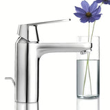 Chromowana bateria umywalkowa Grohe Eurosmart Cosmopolitan z dźwignią i korkiem automatycznym