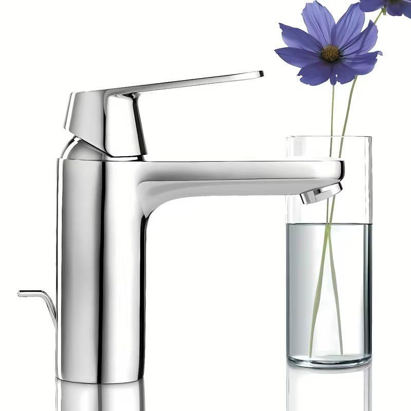 Chromowana bateria umywalkowa Grohe Eurosmart Cosmopolitan z dźwignią i korkiem automatycznym