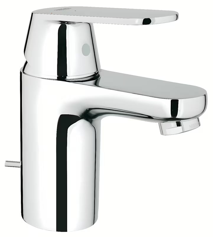 Chromowana jednouchwytowa bateria umywalkowa Grohe Eurosmart Cosmopolitan z zestawem odpływowym