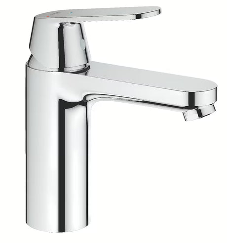 Chromowana bateria umywalkowa Grohe Eurosmart Cosmopolitan o gładkim korpusie bez odpływu