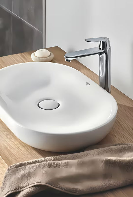 Grohe Eurosmart Cosmopolitan wysoka bateria umywalkowa w chromowanym wykończeniu pro umywalki wolnostojące .