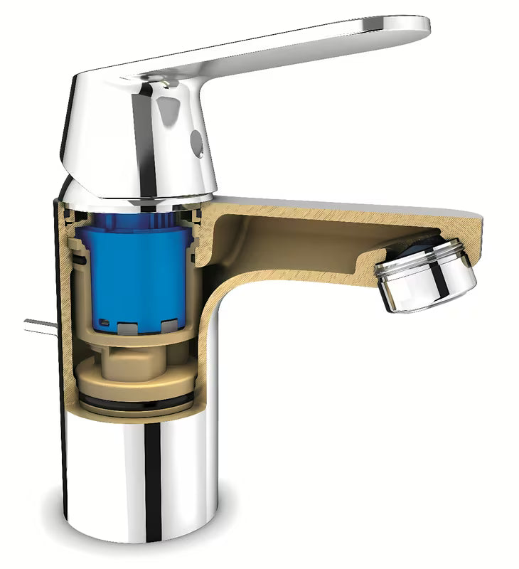 Chromowana bateria umywalkowa Grohe Eurosmart Cosmopolitan z dźwignią i korkiem automatycznym