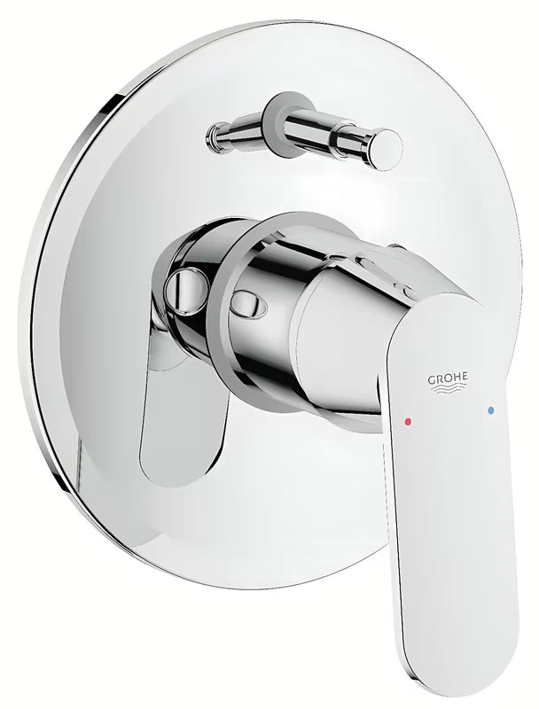 Podtynkowa jednouchwytowa bateria prysznicowa Grohe Eurosmart Cosmopolitan w chromie z okrągłą rozetą.