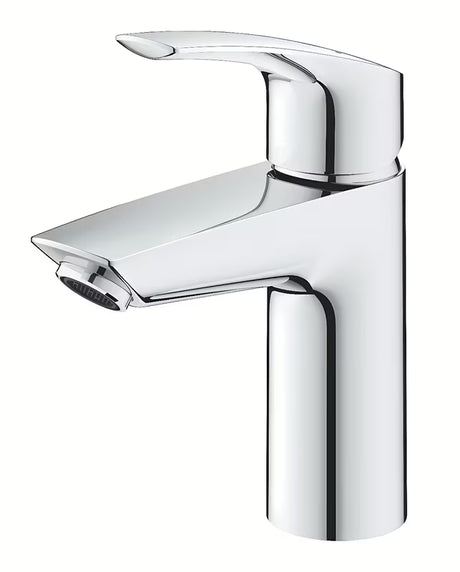 Chromowana jednouchwytowa stojąca bateria umywalkowa Grohe Eurosmart New z klik-klak.