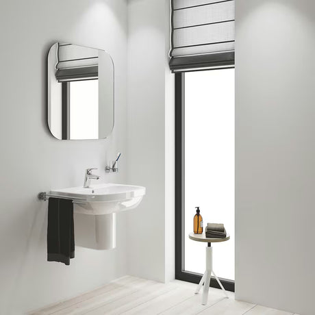 Chromowany jednouchwytowa stojąca bateria umywalkowa Grohe Eurosmart New z klik-klak