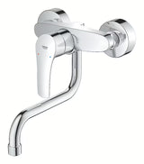 Grohe Eurosmart New jednouchwytowa ścienna bateria zlewozmywakowa w wykończeniu chrom z obrotowym ramieniem