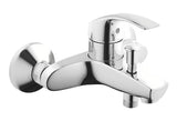 Chromowana jednouchwytowa ścienna bateria wannowa Grohe Eurosmart New z przełącznikiem wanna/prysznic